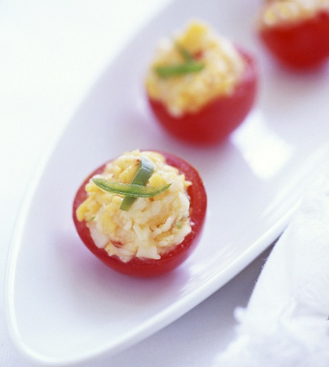 Cherry Tomatoes with Jalapeno-Pimiento Cheese