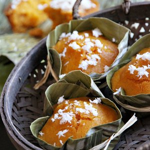 Steamed Pumpkin Cake in the Style of Thai Khanom Tan
