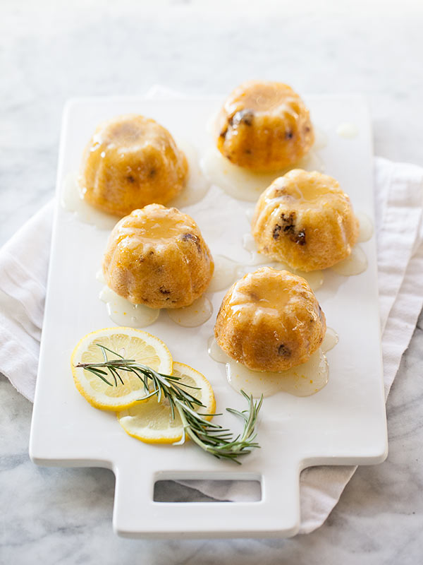 Lemon and Cherry Mini Bundt Cakes
