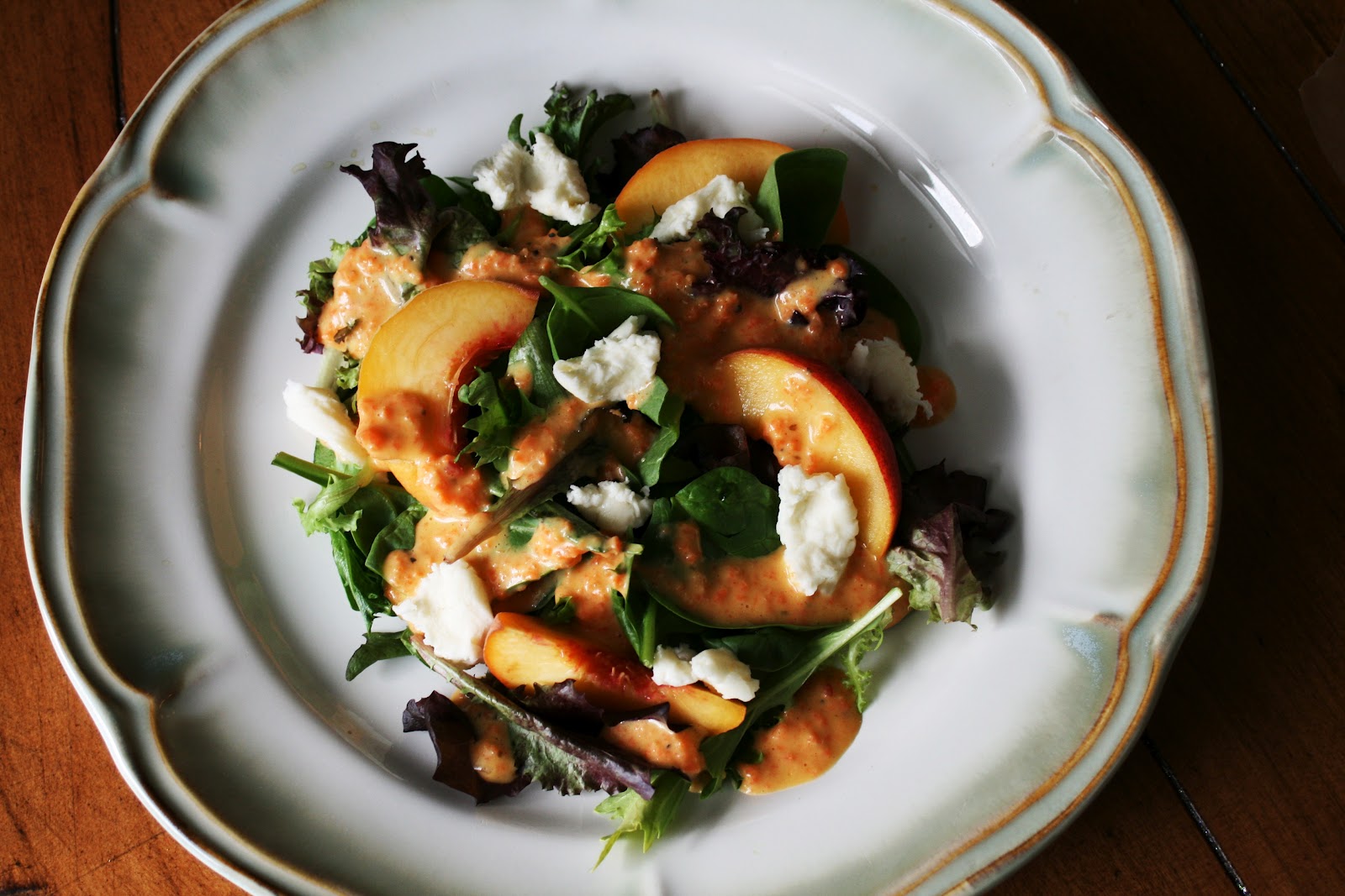 Peach Salad with Ginger Dressing