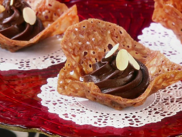 Chocolate & Amaretto Mousse in Almond Lace Bowls
