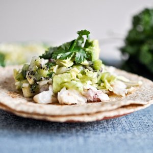 Grilled Coconut Lime Tilapia Tacos with Kiwi Salsa