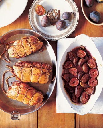 Double Duck Breasts with Baked Figs