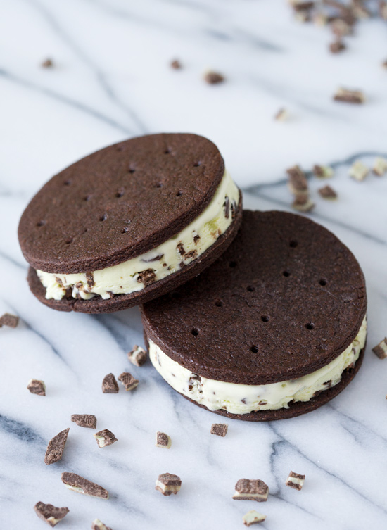 Creme de Menthe Ice Cream Sandwiches