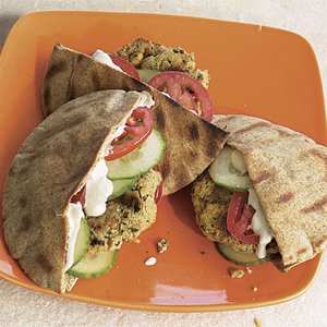 Grilled Chickpea Burgers with Creamy Lemon Tahini Sauce