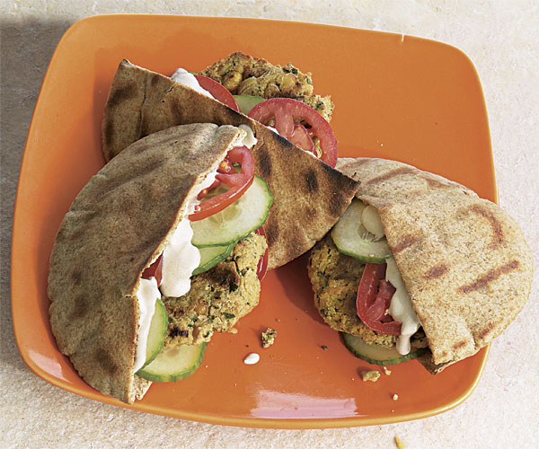 Grilled Chickpea Burgers with Creamy Lemon Tahini Sauce