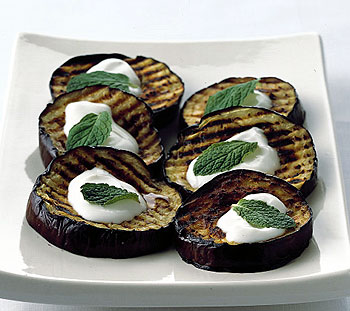 Grilled Eggplant with Lebneh