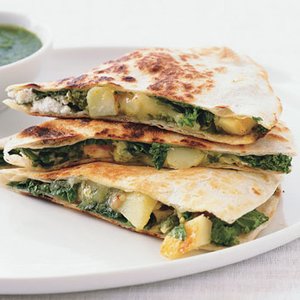Potato, Greens, and Goat Cheese Quesadillas