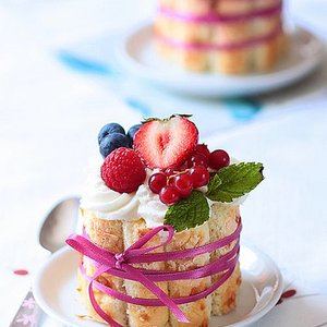 Toasted Coconut and Berries Charlottes