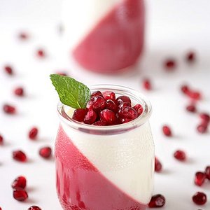Pomegranate Hibiscus Tea and Honey Ginger Yogurt Verrines