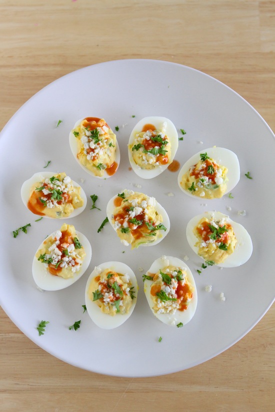 Buffalo Blue Cheese Deviled Eggs