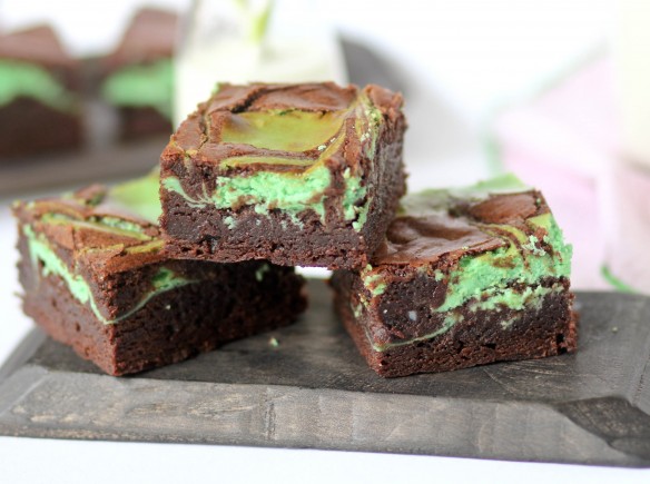 Mint Chocolate Freezer Brownies