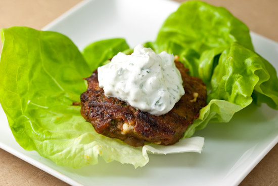 Spiced Turkey Burgers with Green Olives and Feta