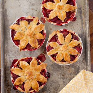 Strawberry Rhubarb Mini, But Not Too Mini, Pies