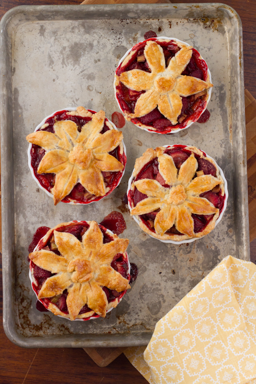 Strawberry Rhubarb Mini, But Not Too Mini, Pies