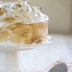 Orange Cake with Italian Meringue Frosting