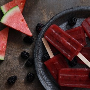 Watermelon Blackberry Margarita Poptails