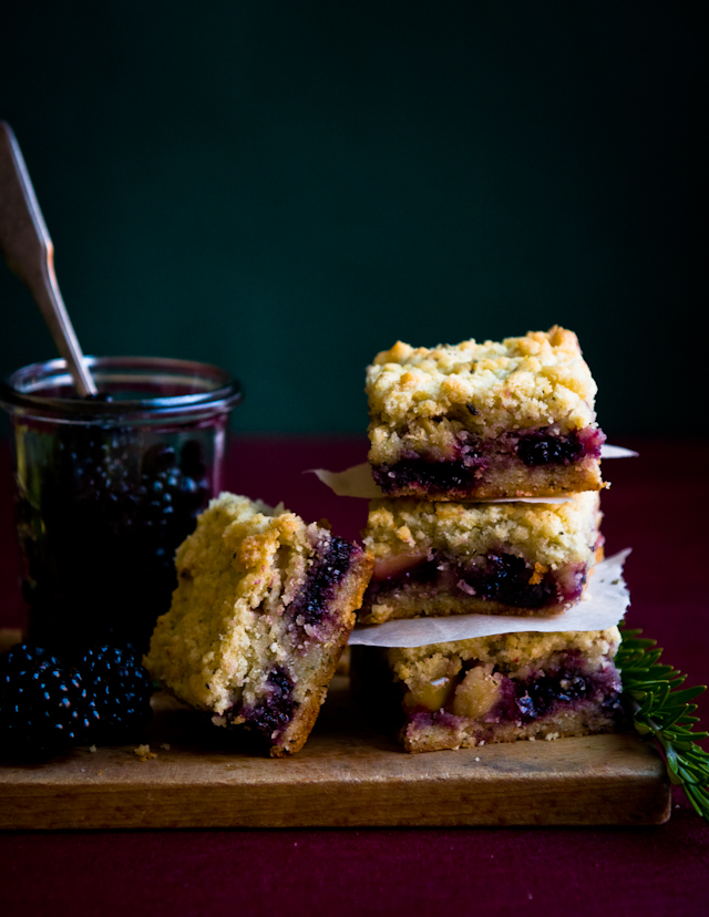 Berry, Apple and Rosemary Shortbread Bars