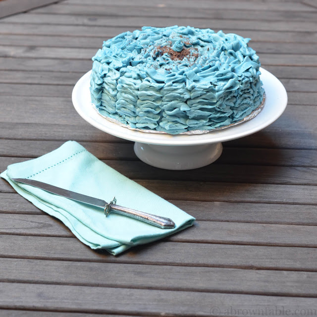 Ruffled Blueberry Chocolate Cake