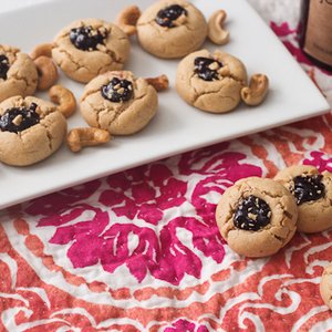 Cashew Butter and Blackberry Jam Thumbprint Cookies