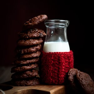 Salted Dark Chocolate Espresso Cookies