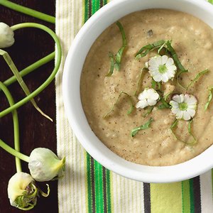 Garlic Scape and White Bean Soup