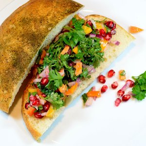 Pomegranate and Sweet Pepper Sandwich