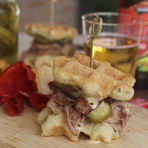 Sweet Pulled Pork Waffle Sliders