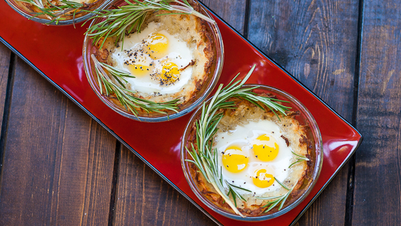 Quail Eggs in Hash Brown Nests