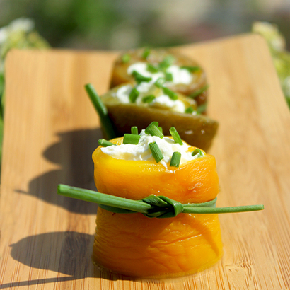 Peppers and Goat Cheese Rolls