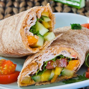 Turkey, Hummus and Veggie Wrap