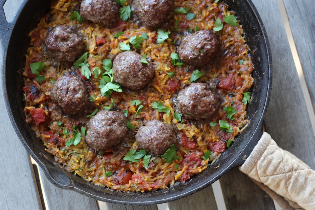 Summer Squash Meatball Casserole
