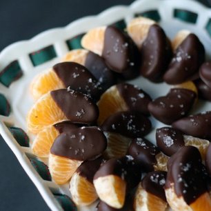 Chocolate Dipped Clementines with Sea Salt