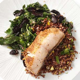 Black Cod with Swiss Chard, Olives and Lemon