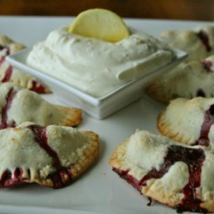 Blueberry Breakfast Pies with Lemon Cream Cheese Dip
