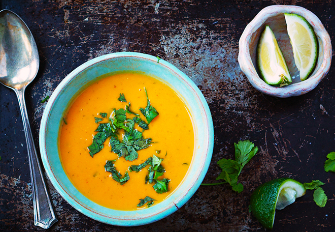 Thai Coconut-Peanut Sweet Potato Soup