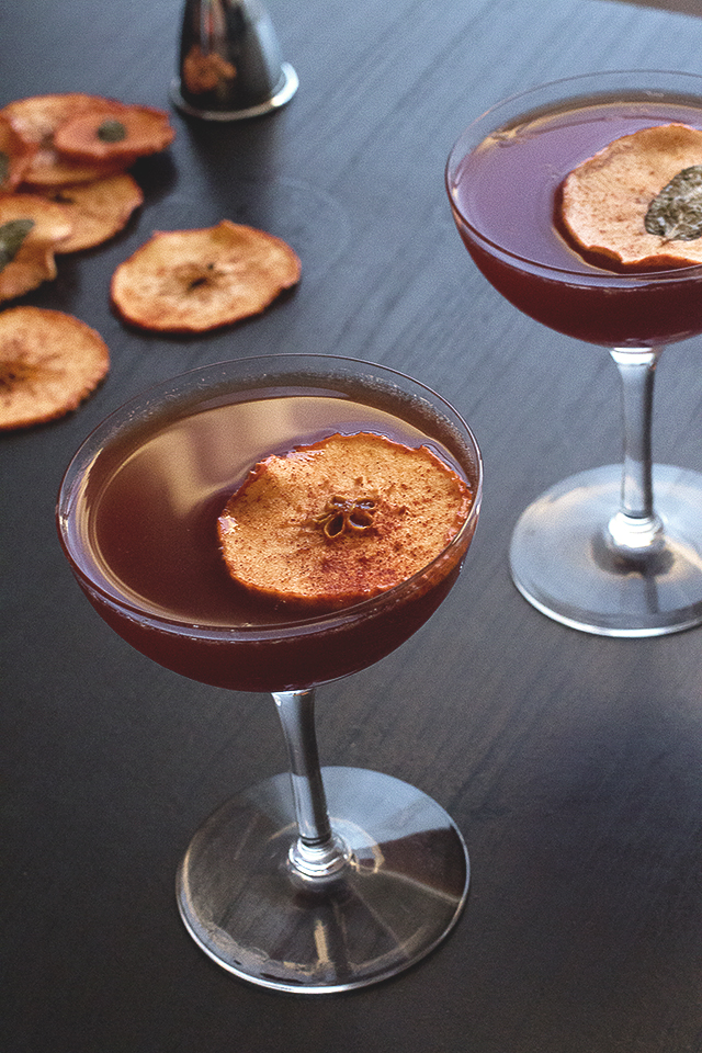 Autumn Spiced Apple Brandy Cocktail