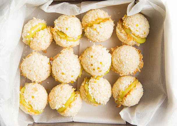 Coconut Macaroon Sandwiches with Lime Curd