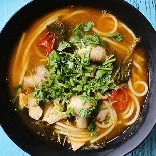 Hot and Sour Thai Chicken Noodle Soup