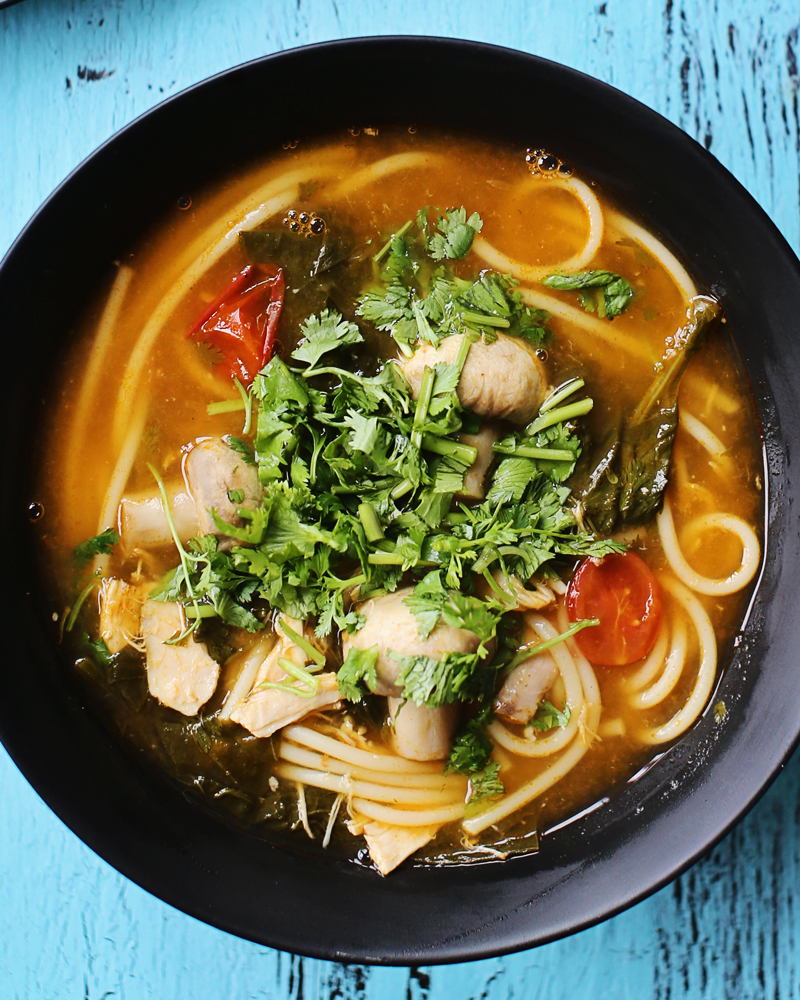 Hot and Sour Thai Chicken Noodle Soup