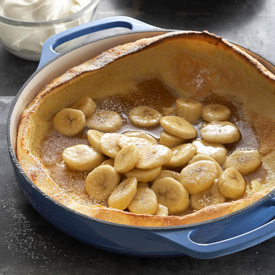 Puffed Oven Pancake with Brown Sugar-Banana Sauce