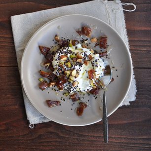 Yogurt with Toasted Quinoa, Dates and Nuts