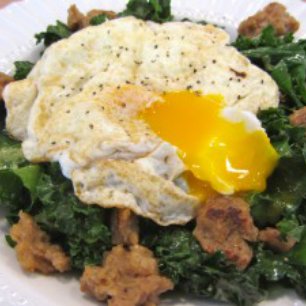 Kale, Veggie Sausage and Egg