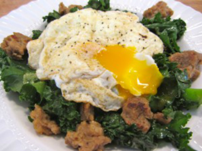 Kale, Veggie Sausage and Egg