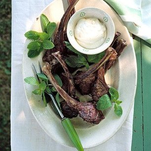 Grilled Lamb Chops with Lemon Yogurt Sauce
