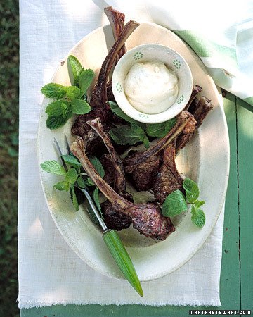 Grilled Lamb Chops with Lemon Yogurt Sauce