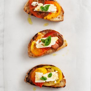 Tomato Toasts with Feta and Honey